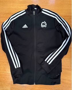 Adidas Black Track Jacket with White Stripes