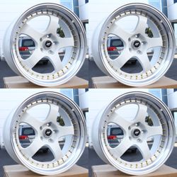 19 INCH STAGGERED SET WORK MEISTER S1 STYLE WHEELS RIMS 19X8.5 / 19X9.5 +35 (5X114.3) CB: 73.1