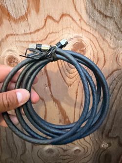 Black RG6 coaxial cable with metal F-type connectors