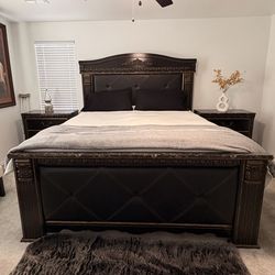 KING BED FRAME & NIGHT STANDS