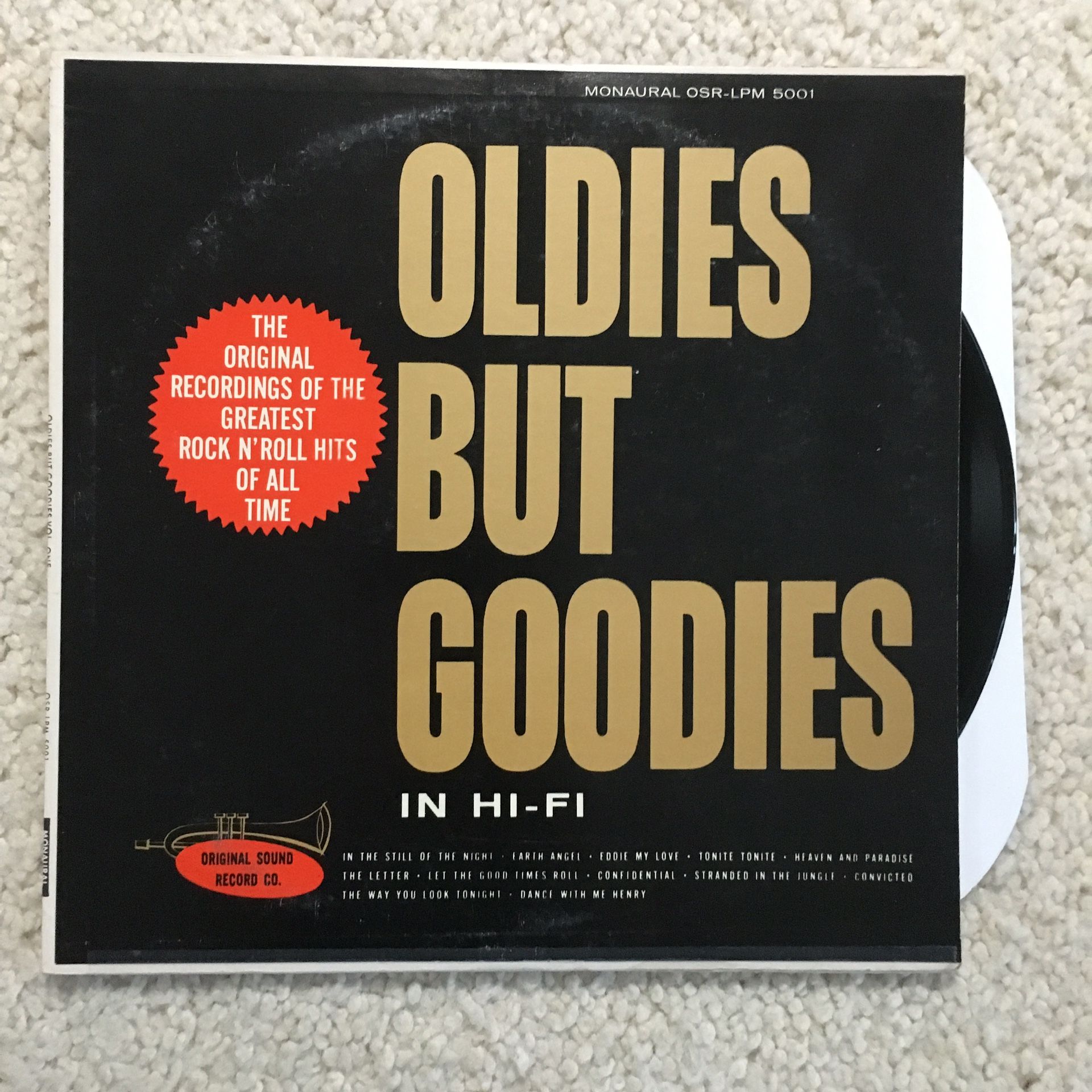 Oldies But Goodies Vol 1 vinyl lp hit compilation 1959 Original Sound mono pressing Art Laboe selections very nice copy