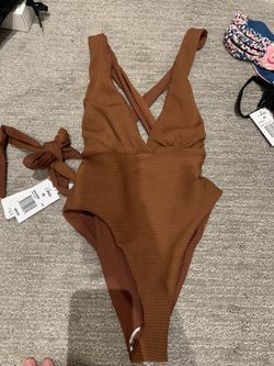 L*space Brown Bathing Suit Women NWT Xsmall