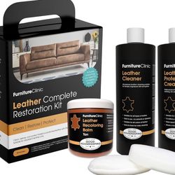 Furniture Clinic Leather Complete Restoration Kit | with Leather Recoloring Balm, Tan