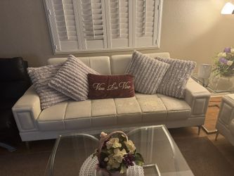 White Sofa With Pillows