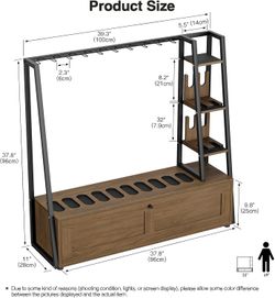 Giluta Gun Rack, Wooden Gun Display Stand with Pistol Rack, Gun Rack Storage Display Floor Standing Shotgun Rack for Home or Garage, Holds up to 10 Lo