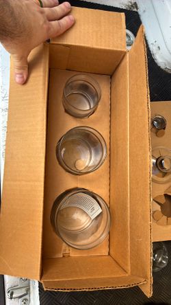 3 glass jars for sugar and coffee