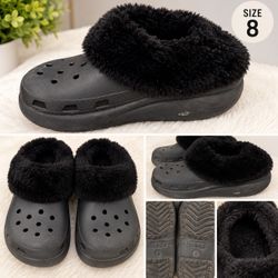 Crocs Classic Lined Clog Black Size 8