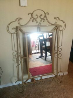 Steel frame mirror for sale!