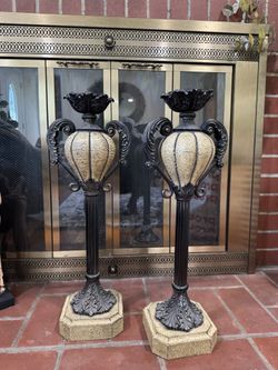 Large Vintage Candle Holders 22 Inches Long