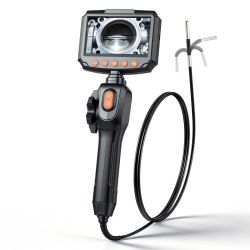 VEVOR Articulating Borescope with 0.15" Ultra Slim Lens, Two-Way Articulated Endoscope with Light, 4.3" IPS Screen, 1280 x 720 HD Lens, 8X Zoom Inspec