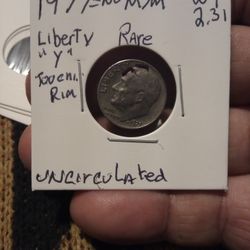 🇺🇸" Roosevelt Dime.(1977) No M./ M. Wt:2.31( W./ Errors.) Uncirculated.