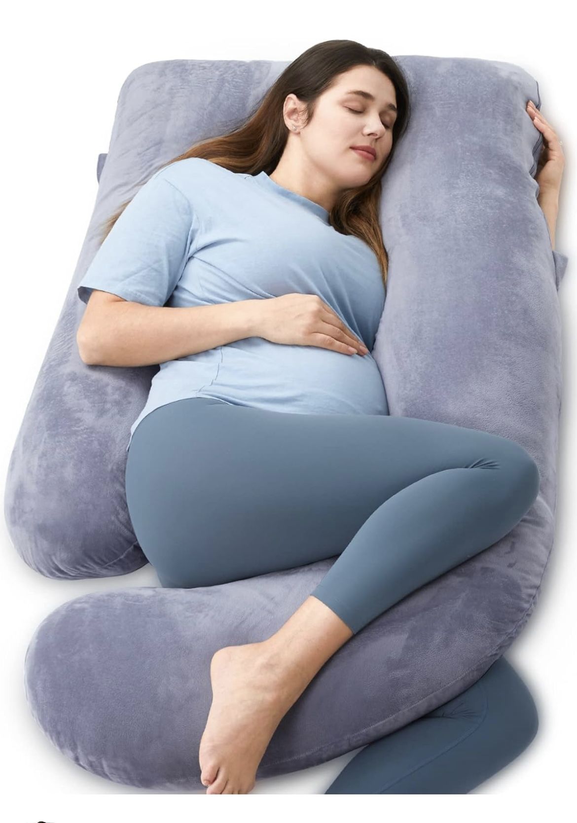 Momcozy Pregnancy Pillows for Sleeping, U Shaped Full Body Maternity Pillow with Removable Cover - Support for Back, Legs, Belly, HIPS for Pregnant Wo