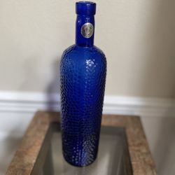 Vintage  Cobalt Blue Glass Bottle , Made in Spain 