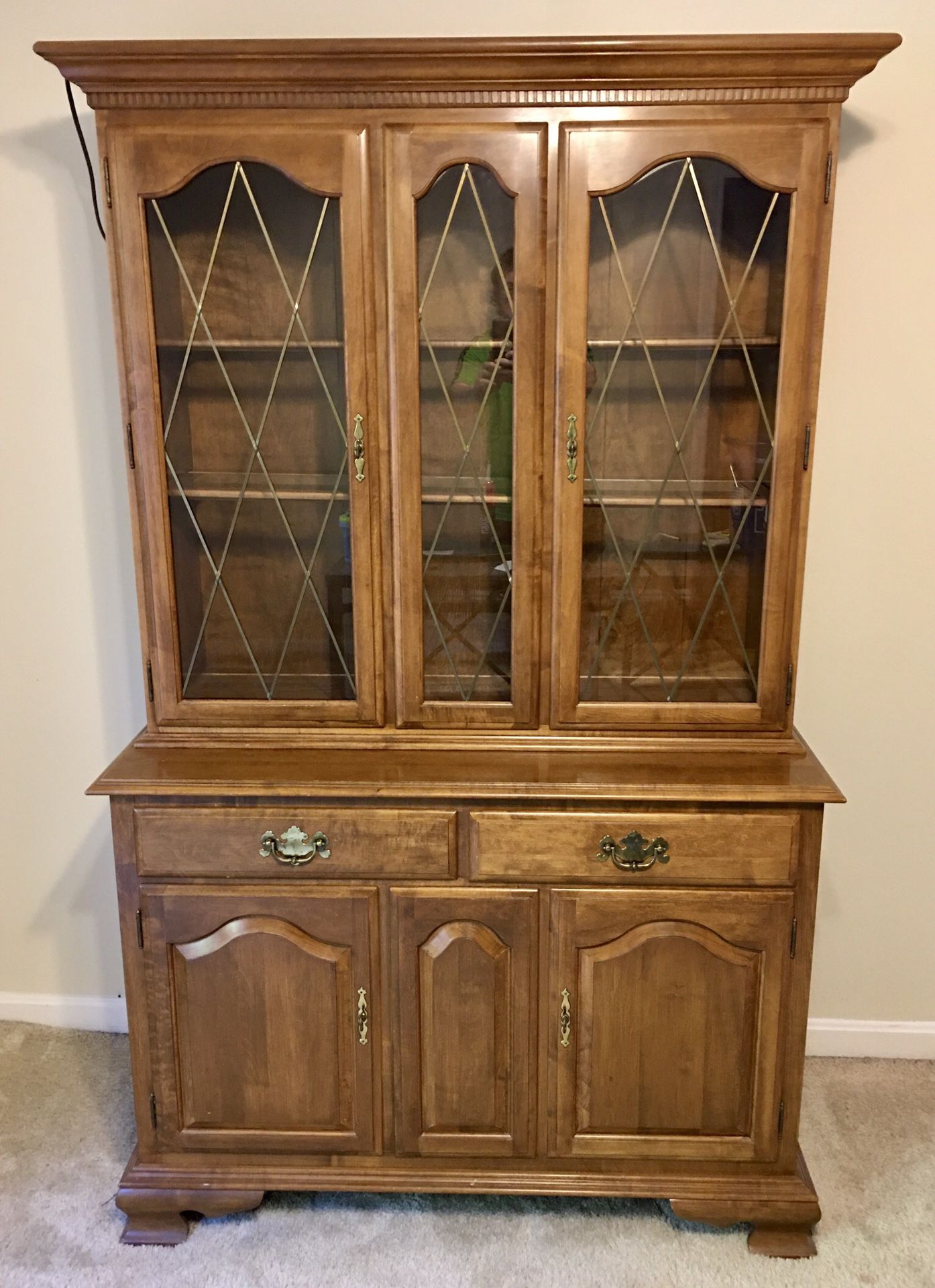 Ethan Allen Lighted China Cabinet