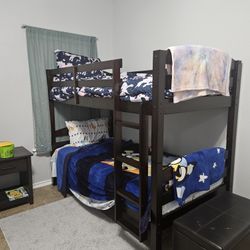 Brand New Bunkbed With Mattresses And Nightstand