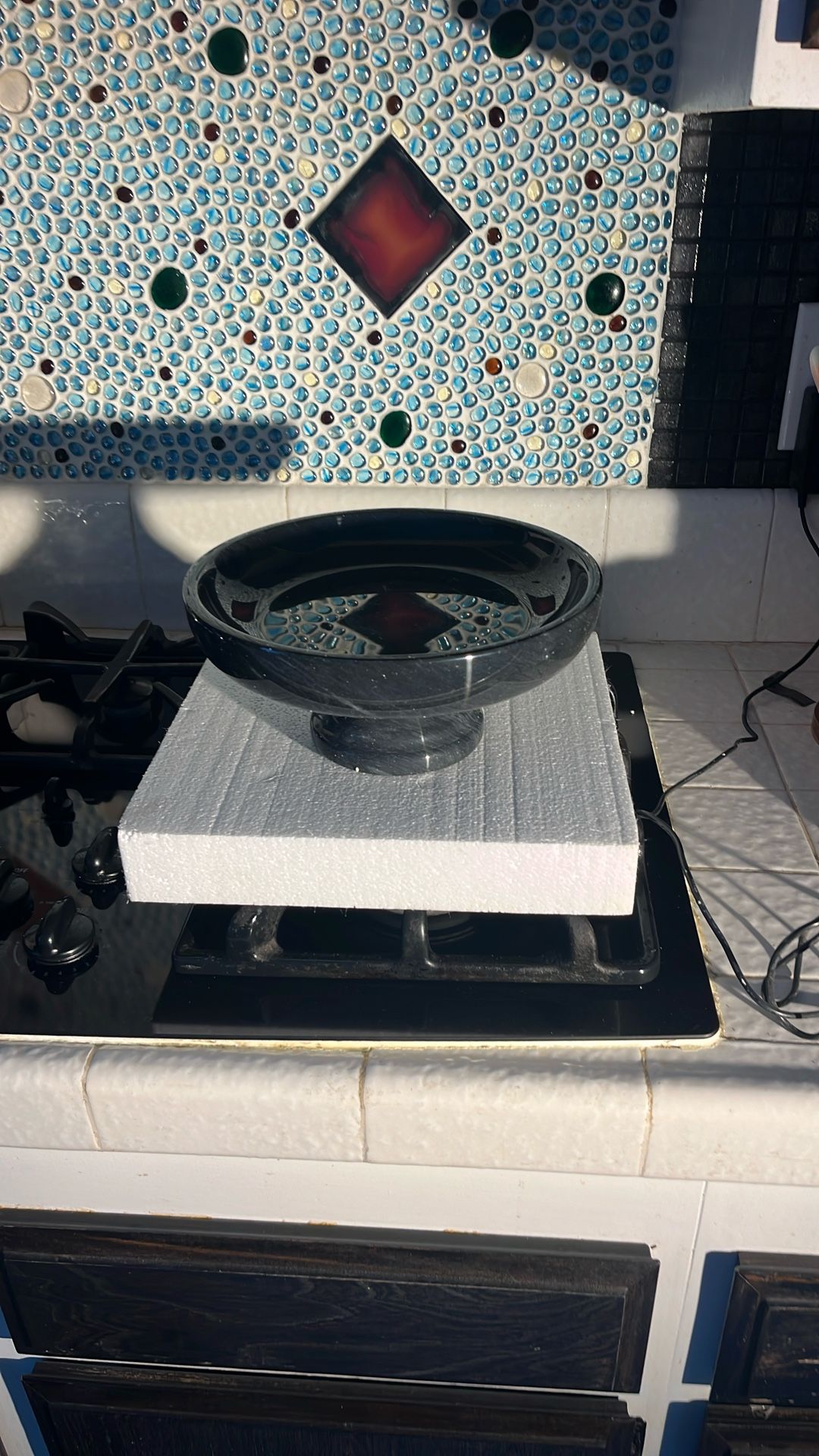 Black Marble Fruit Bowl 