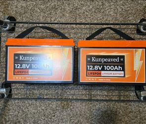 Pair of 12V 100Ah LiFePO4 Deep Cycle Battery with BMS