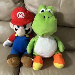 Super Mario Bros Lot of 2 Plush And 2 Posters Nice Lot!