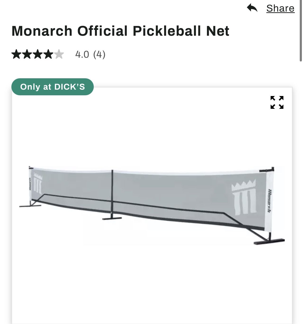 Monarch Portable Pickle Ball Net