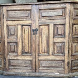 Large Spanish Style Solid Wood Buffet Cabinet - Heavy & Unique