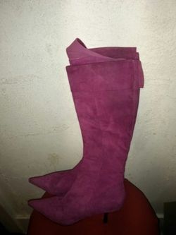 Boots/ suede/ pink