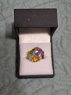 10k yellow gold gemstone ring size 8