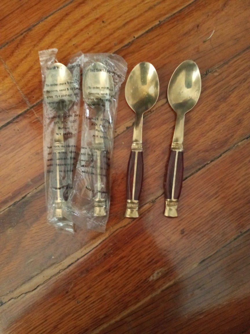Brass Wood  Spoon