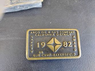 Vintage Brass Arco Gas Oil Belt Buckle
