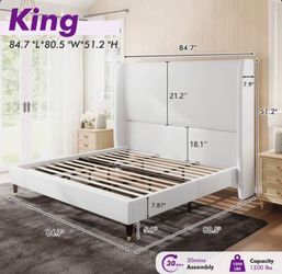 Brand new king size bed frame in box with a brand new mattress in box included 🚨 free same day delivery included 🚨 habló español