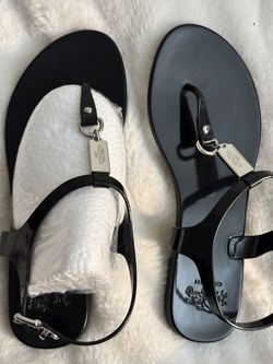 COACH Sandels Black Size 7 NEW 100% AUTHENTIC 