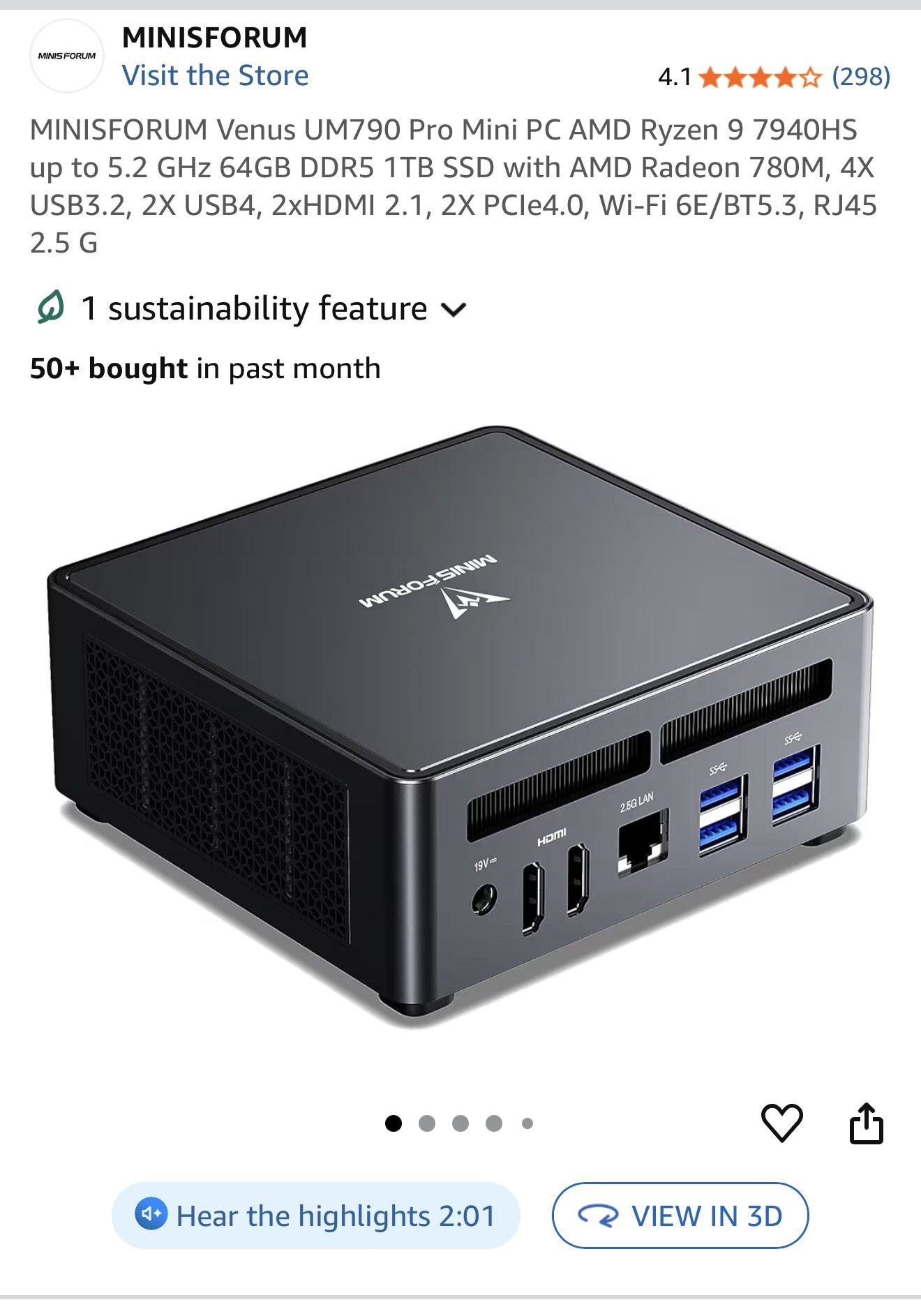 MINISFORUM Venus UM790 pro Mini PC 