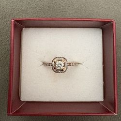 14k Halo Rose Gold .25 Diamond Ring 
