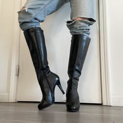 Real Leather High black boots