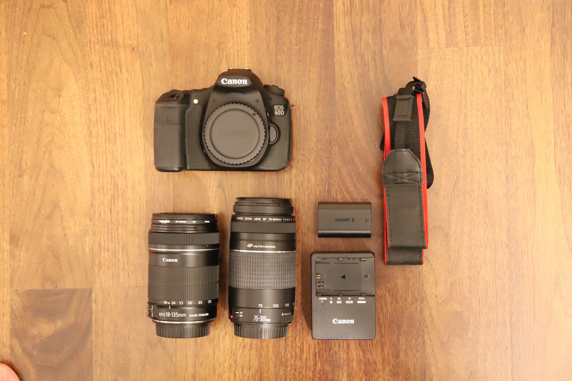 Canon 60d with 18-135mm and 75-300mm Lenses