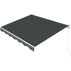 Patio Awning Retractable Fully Assembled 8.2'x6.5', Manual Commercial Grade - Premium Quality 100% 280G Ployester Window Door Sunshade Shelter Deck Ca