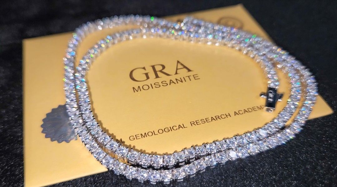 Brand New 3mm Moissanite Tennis Chain 20-inch 