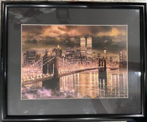 Vintage New York City Skyline Framed Art Print