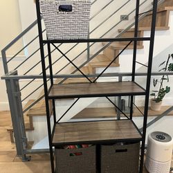 2 Industrial Style 4 Shelf Bookshelves 
