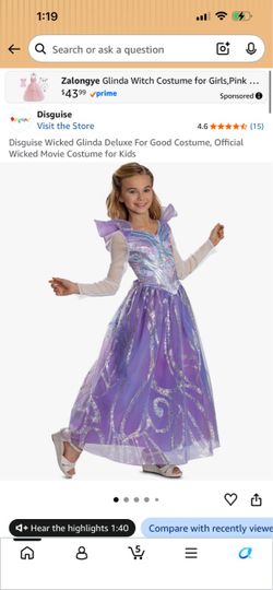 Disguise Wicked Glinda Deluxe Kids Costume