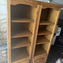 Pair Of Oak Bookcase Shelves