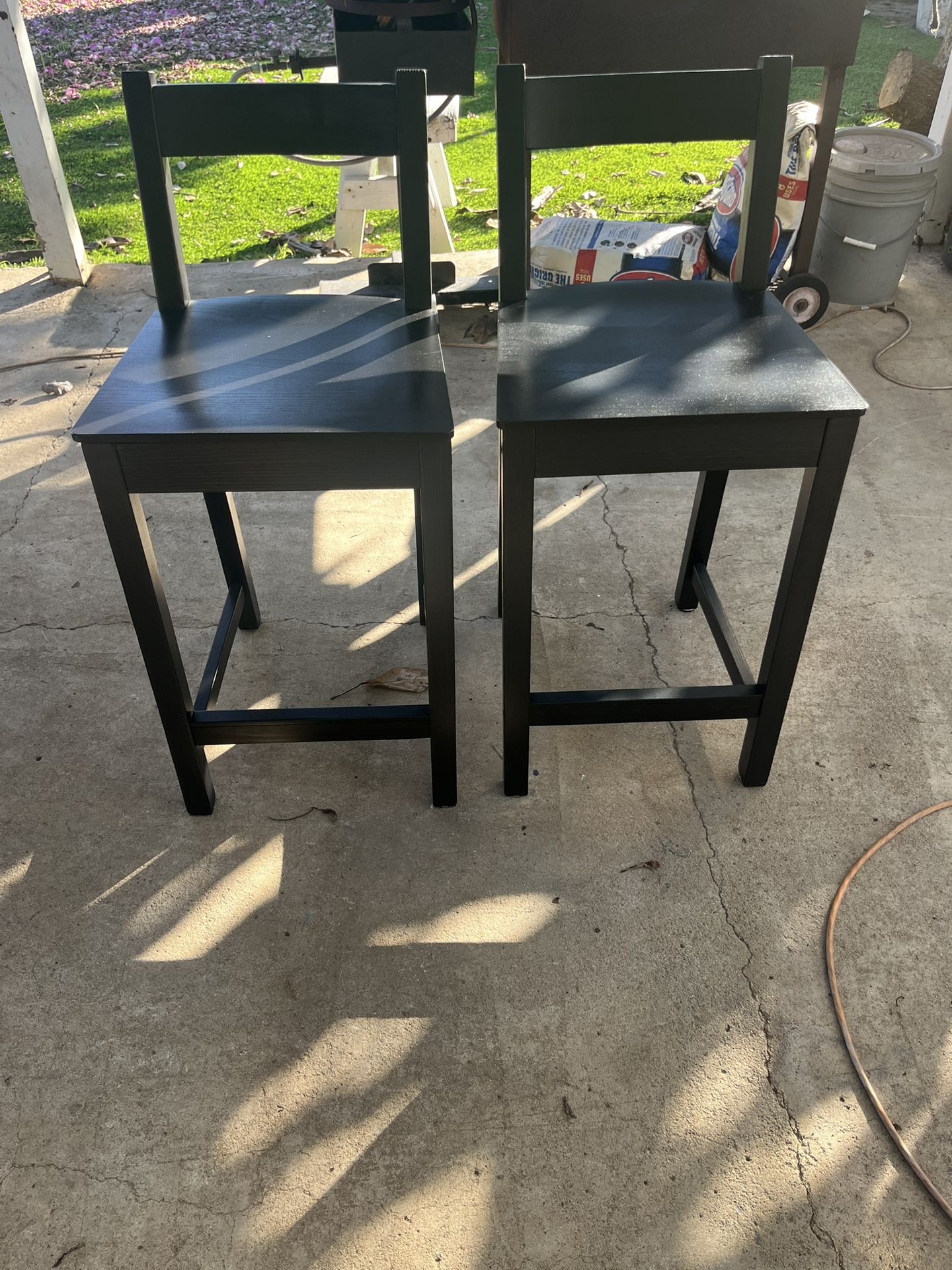 Black Wood Bar Stools