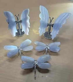 Blue Lace Agate Butterflies Or/and dragonflies. Priced seperately