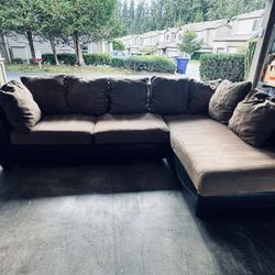 Microfiber and Leather sectional sofa