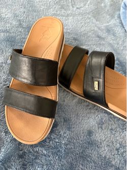 Black slip on sandal