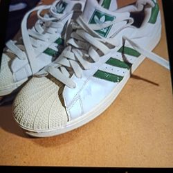 ADIDAS CLASSIC GREEN WHITE SIZE 8.5