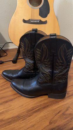 Ariat Black Leather Cowboy Boots
