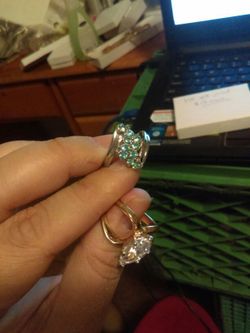 Three 18k gold plated over silver rings $45