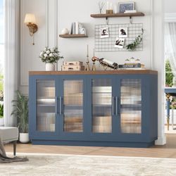 Buffet Cabinet with Storage, 55.1" Large Sideboard Buffet Table