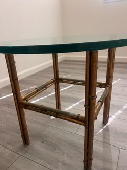 Glass round side table
