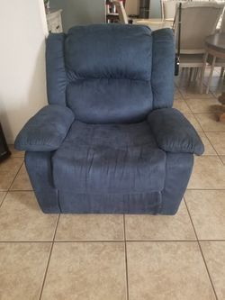 Blue microfiber recliner great condition